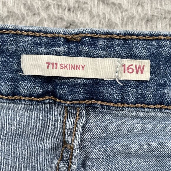Levi's 711 Jeans Womens 16 W Blue Skinny Mid Rise Denim - Picture 3 of 9